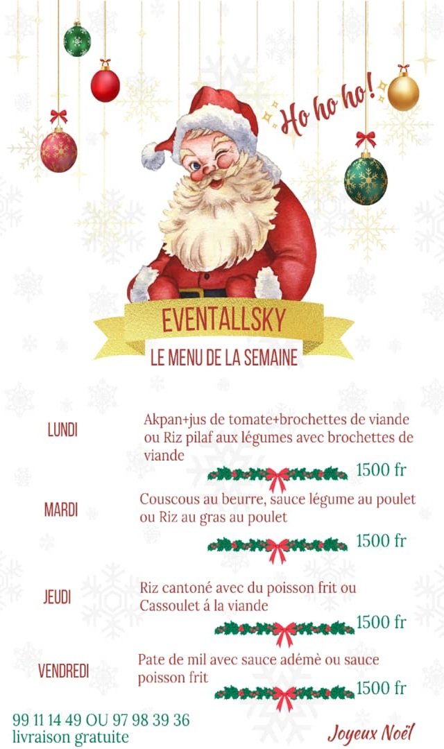 Au menu de la semaine